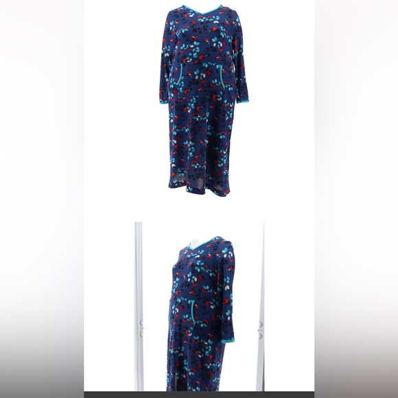 maxi nightgown kangaroo pocket L/S NWOT comfort code by cuddlduds - Picture 5 of 8